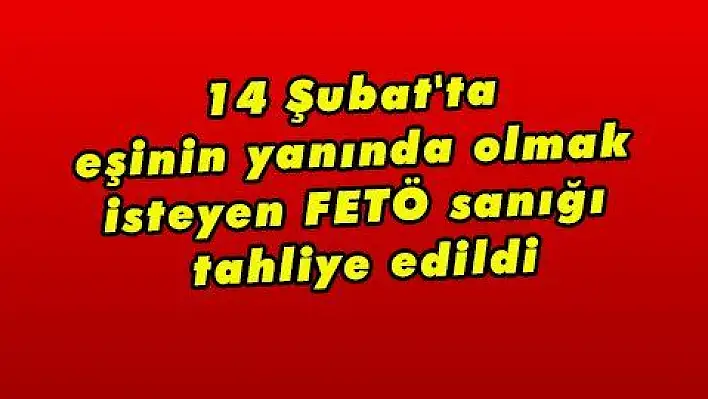 14 Şubat'ta eşinin yanında olmak isteyen FETÖ sanığı tahliye edildi  