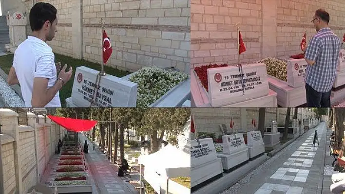 15 Temmuz'un yıl dönümünde vatandaşlar şehitliklerde