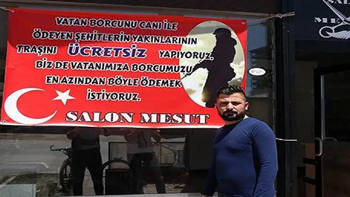 Bu berber şehit ailelerinden ücret almıyor 