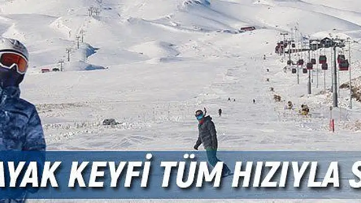 Erciyes'te kayak keyfi tüm hızıyla sürüyor