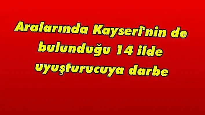 Aralarında Kayseri'nin de bulunduğu 14 ilde uyuşturucuya darbe