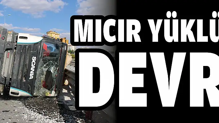 Mıcır yüklü kamyon devrildi: 1 yaralı