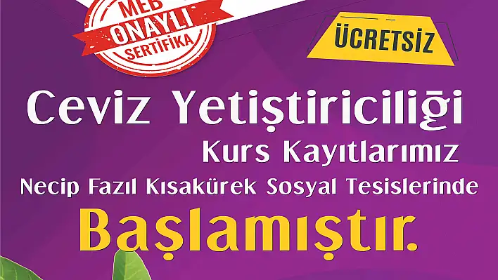 Melikgazi Belediyesi 'Ceviz Yetiştiriciliği' kursu açtı