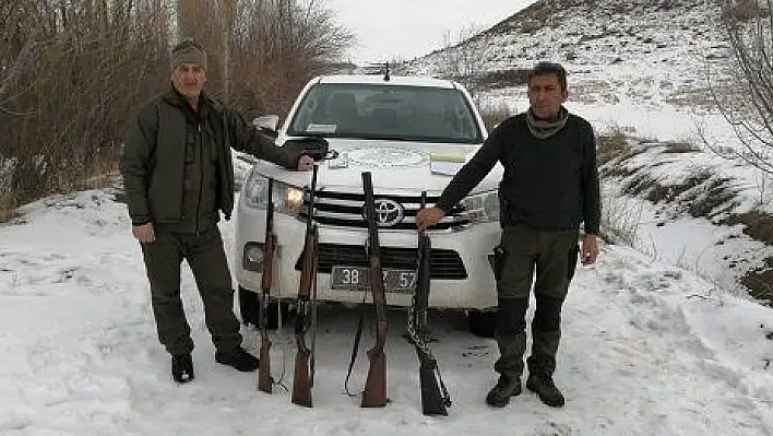 Kayseri'de kaçak olarak avlanan 5 kişi yakalandı
