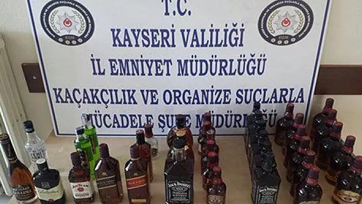 35 şişe kaçak içki ve 2 bin 350 paket kaçak sigara ele geçirildi 