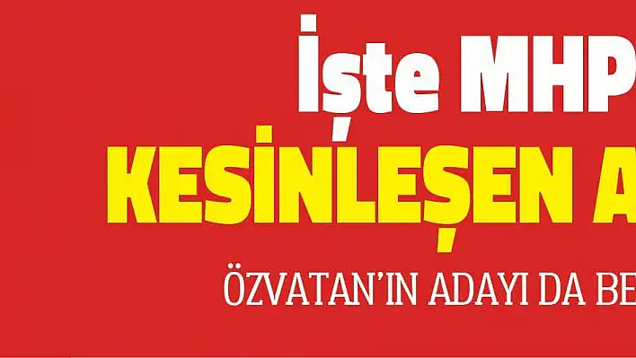 MHP'de kesinleşen adaylar belli oldu