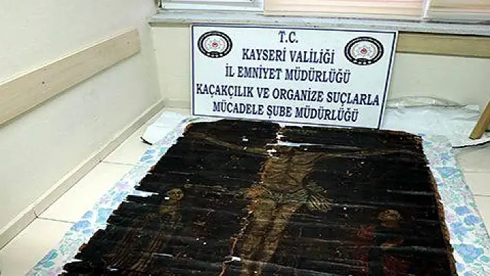 Kayseri'de 13. yüzyıldan kalma tablo ele geçirildi 