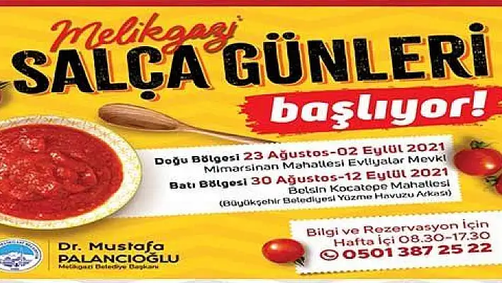 Melikgazi'de 'Salça Günleri' başlıyor