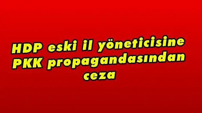 HDP eski il yöneticisine PKK propagandasından ceza 