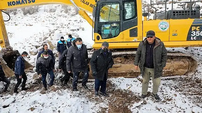 Zincidere Göleti'nde kar altında çalışmalar