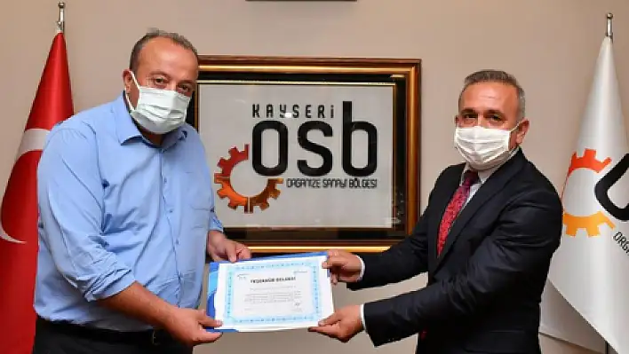 Kayseri OSB'ye teşekkür