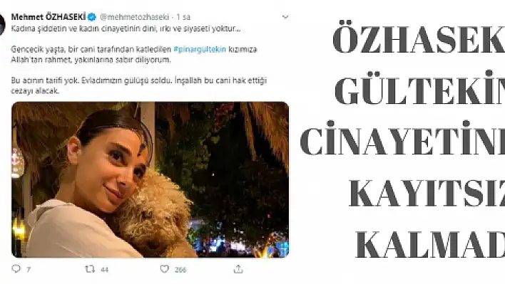 Özhaseki Pınar Gültekin cinayetine sessiz kalmadı