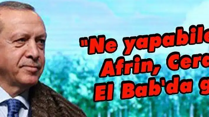 Erdoğan: 'Ne yapabileceğimizi Afrin, Cerablus ve El Bab'da gösterdik'