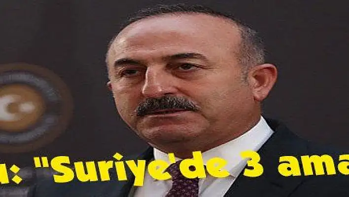 Çavuşoğlu: 'Suriye 'de 3 amacımız var'
