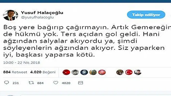 Halaçoğlu: Boş yere bağırıp çağırmayın, ters açıdan gol geldi