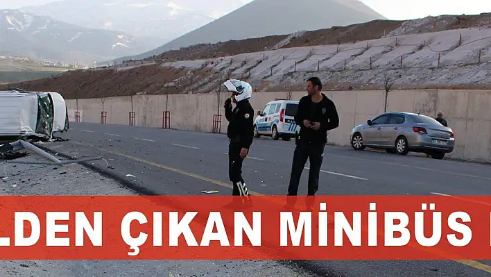 Kontrolden çıkan minibüs devrildi