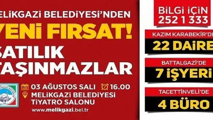 Melikgazi'nden yatırım fırsatları