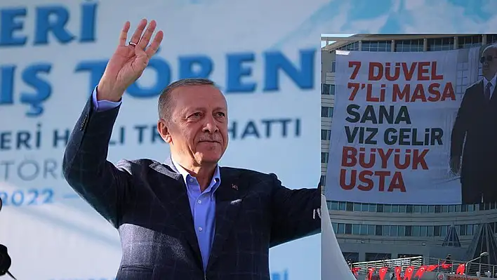 Cumhurbaşkanı Erdoğan'ın dikkatini çeken pankart