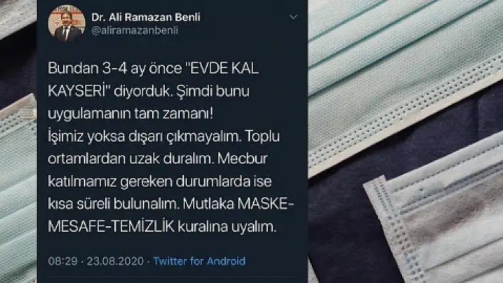 İl Sağlık Müdürü Benli'den kafa karıştıran uyarı