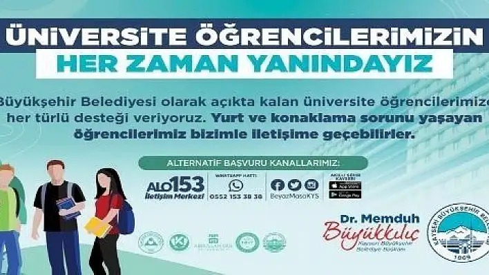 Büyükşehir, üniversite öğrencilerini yalnız bırakmıyor