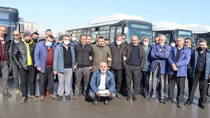 Halk otobüslerinin kaptanları eylemde