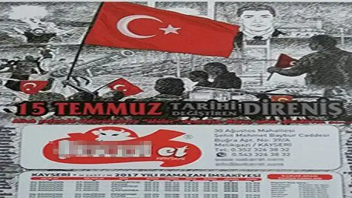 15 Temmuz imsakiyelerde de unutulmadı