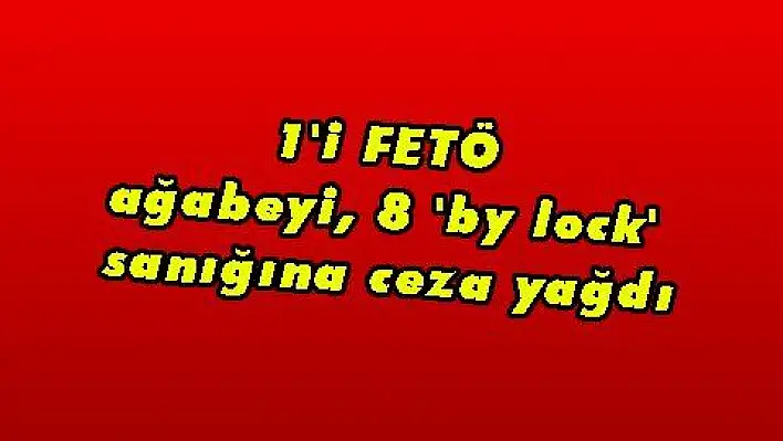 1'i FETÖ ağabeyi, 8 'by lock' sanığına ceza yağdı