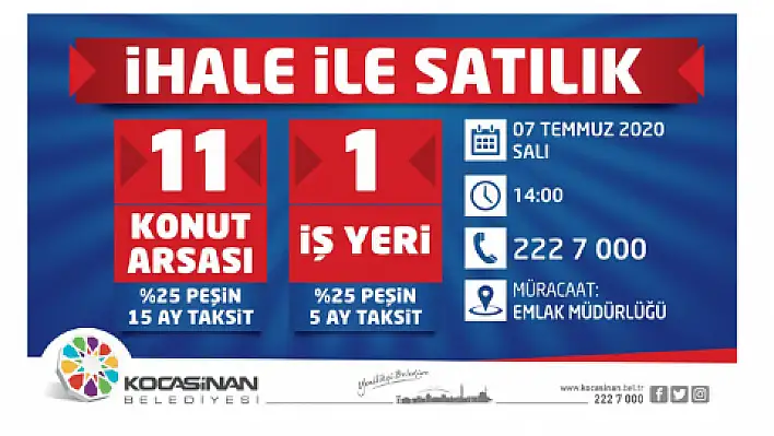 Kocasinan'dan 15 ay taksitli yatırım fırsatı