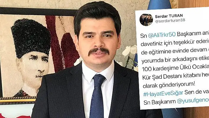 Ülkü Ocakları İl Başkanı Serdar Turan, öğrencilere kitap hediye etti 