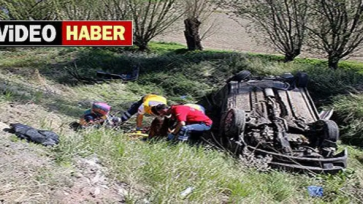 Kayseri'de otomobil takla attı: 1'i ağır 4 yaralı