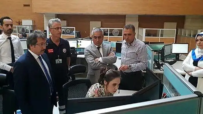 Vali Yardımcısı Güney ve İl Sağlık Müdürü Benli'den 112 Acil Çağrı Merkezine Ziyaret