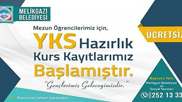 Melikgazi'de ücretsiz YKS hazırlık kurslarına kayıtlar başladı