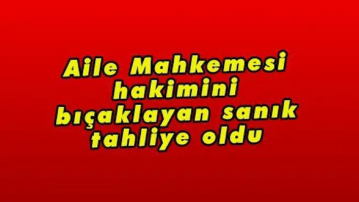 Aile Mahkemesi hakimini bıçaklayan sanık tahliye oldu 