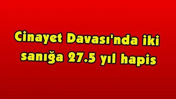 Cinayet Davası'nda iki sanığa 27.5 yıl hapis