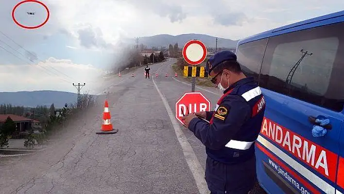 Karantinaya alınan Akmescit mahallesi drone ile denetleniyor