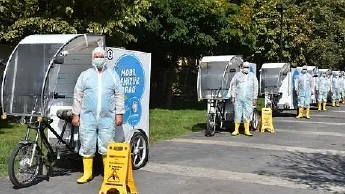 Kocasinan 'da çevreci araç ile temizlik