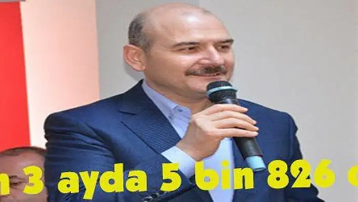 Soylu: 'Son 3 ayda 5 bin 826 operasyon'