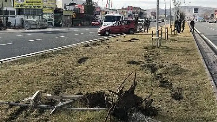 Üç takla atan otomobil ağaçlara çarparak durabildi