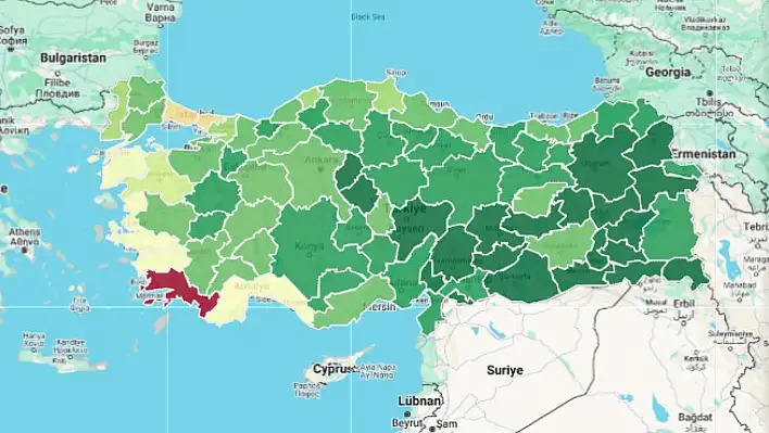 Kayseri haritanın ortasında kaldı