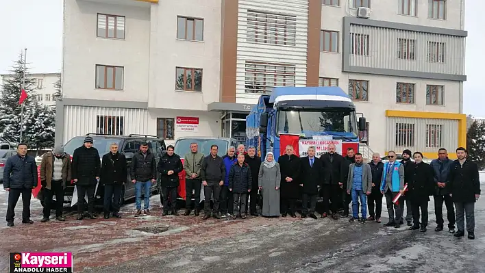 Kayseri Müftülüğü deprem bölgesine 37 tır ve 45 kamyon yardım malzemesi gönderdi