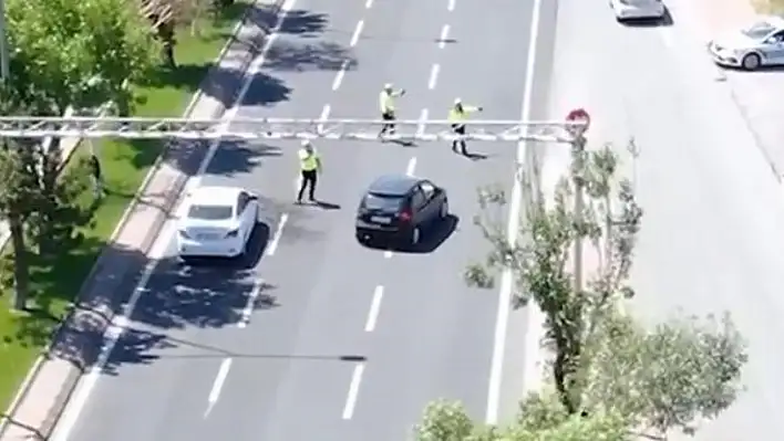 Kayseri polisinden dronlu denetim