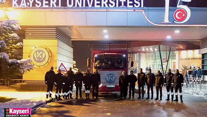 Kayseri Üniversitesi, deprem bölgesine yardımlarını sürdürüyor