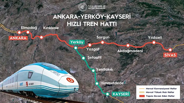 Kayseri-Yerköy hızlı tren hattı son gaz devam!