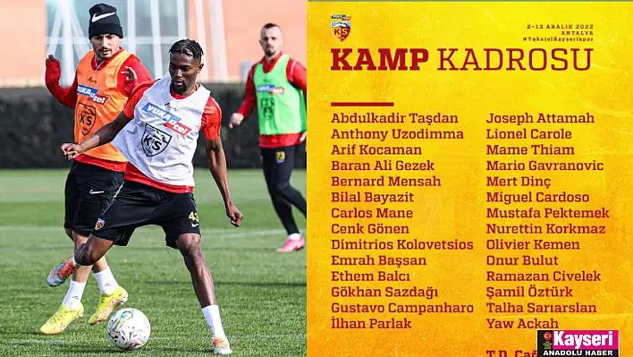 Kayserispor, Antalya'da toplandı