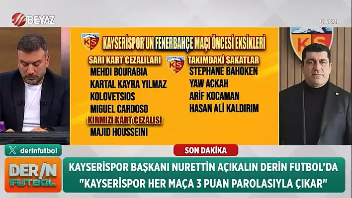 Kayserispor Başkanı Açıkalın'dan spekülasyonlara tepki! 'Kasap et, koyun can derdinde'