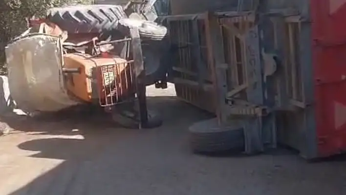 Traktör devrildi: 1 yaralı