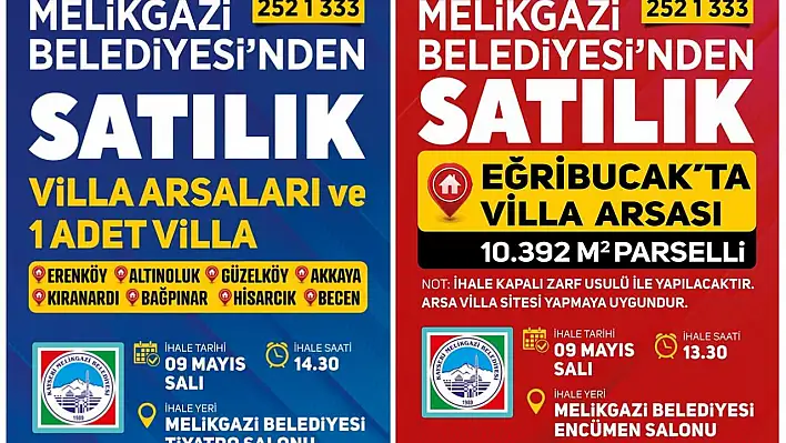 Melikgazi Belediyesi iki ayrı ihale yapacak