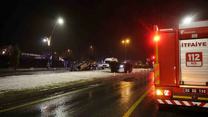 Nevşehir'de otomobiliyle takla attı, kaza yerinden kaçtı