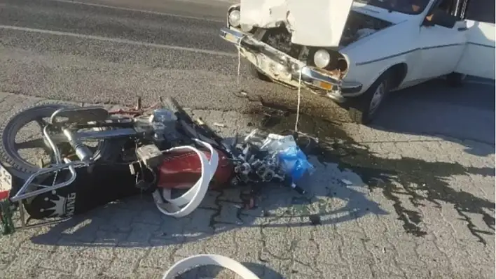 Kayseri'de motosiklet ve araç çarpıştı korkutan kaza!