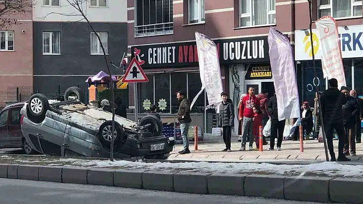 Kayseri'de otomobil takla attı!